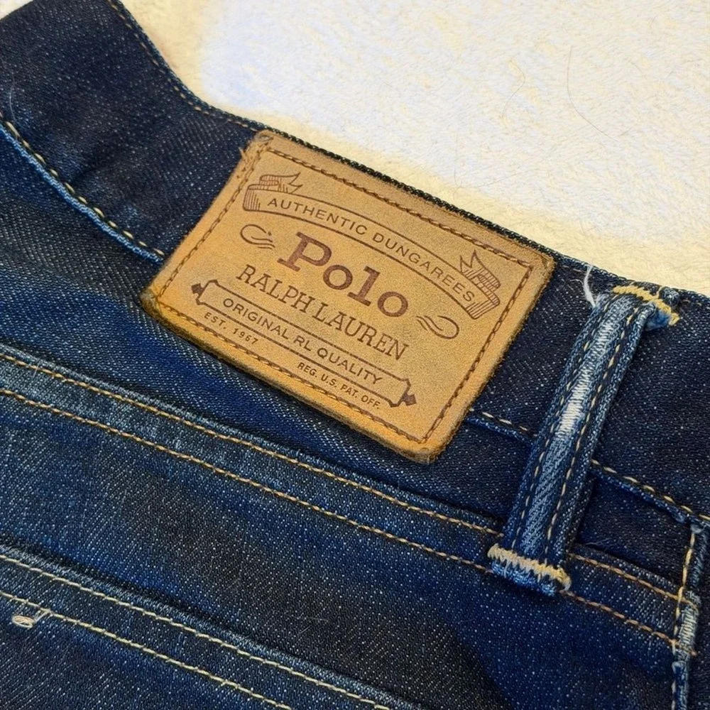 Polo Ralph Lauren Authentic Selvage Dungarees Straight Leg Mens 34x31 Dark Wash‎